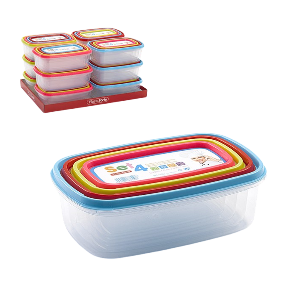 SET 4 CONTENITORI PER FRIGO RETTANGOLARE URBAN